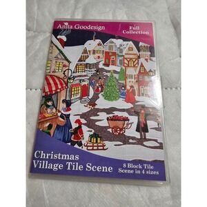 Anita Goodesign Christmas Village Tile Scene Embroidery Designs CD